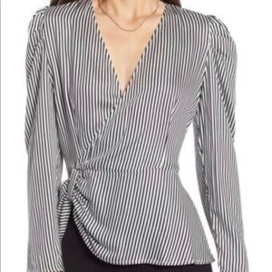 Something Navy Gathered peplum top